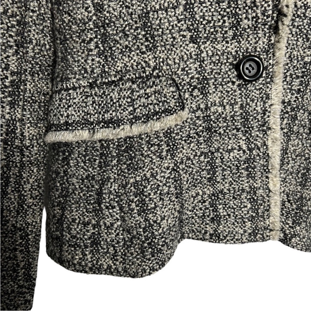 Isabel Marant Etoile Wool Blend Frayed Boucle Tweed Jacket Blazer Size 42 - Picture 5 of 13